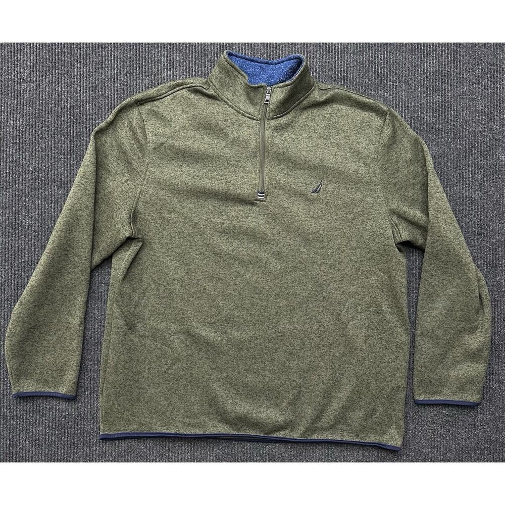 Nautica Fleece Sweater 1/4 Zip Green Men’s Size 2XL